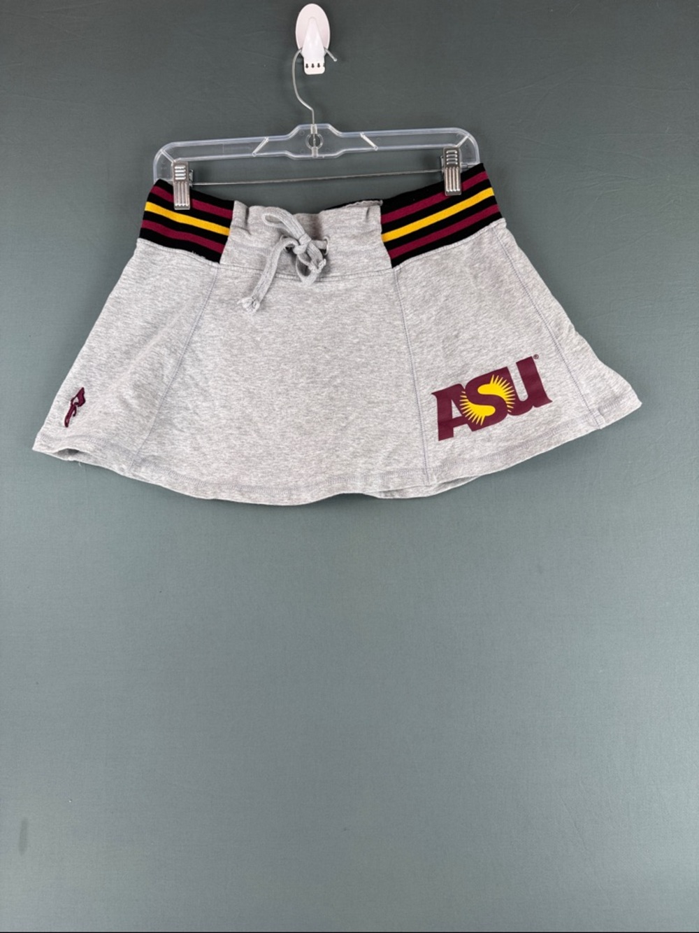 Arizona State University Grey Drawstring Athletic Skirt with Striped Waistband